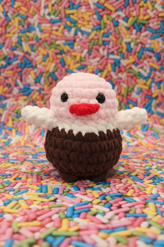 Handmade Penguin Plushie NEAPOLITAN CUPCAKE