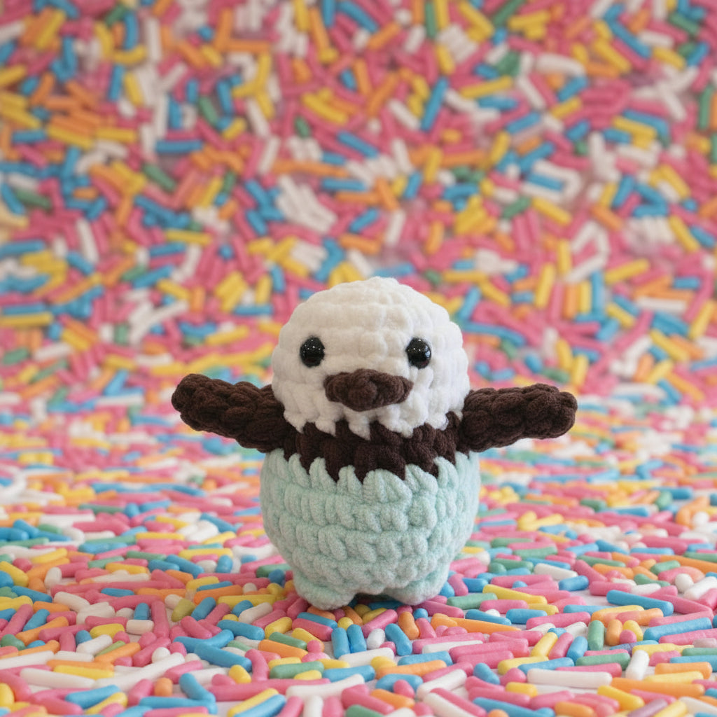Handmade Penguin Plushie MINT CHOC CHIP CUPCAKE