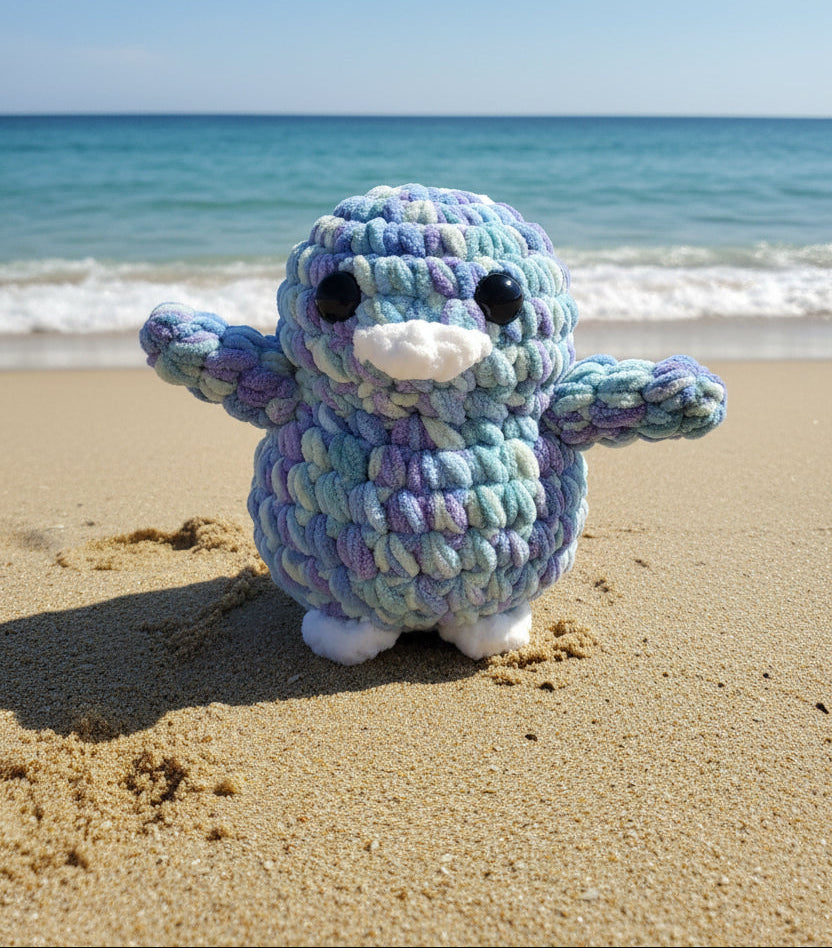 Handmade Plushie Penguin CHUBBY BABY AURORA