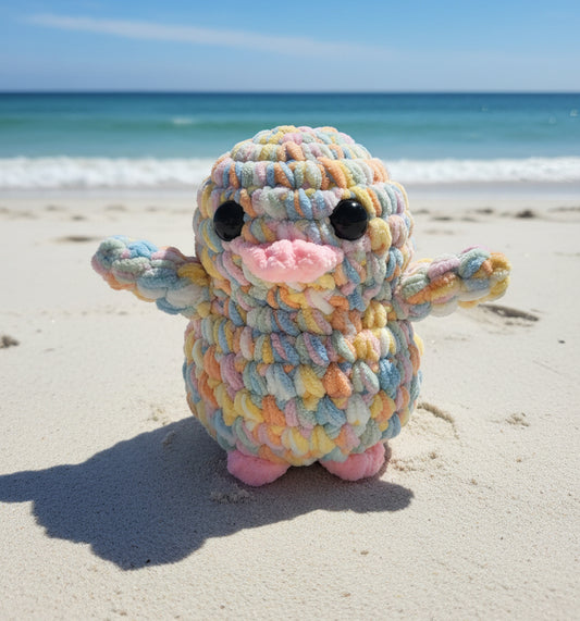 Handmade Plushie Penguin CHUBBY BABY TOASTED MARSHMALLOW