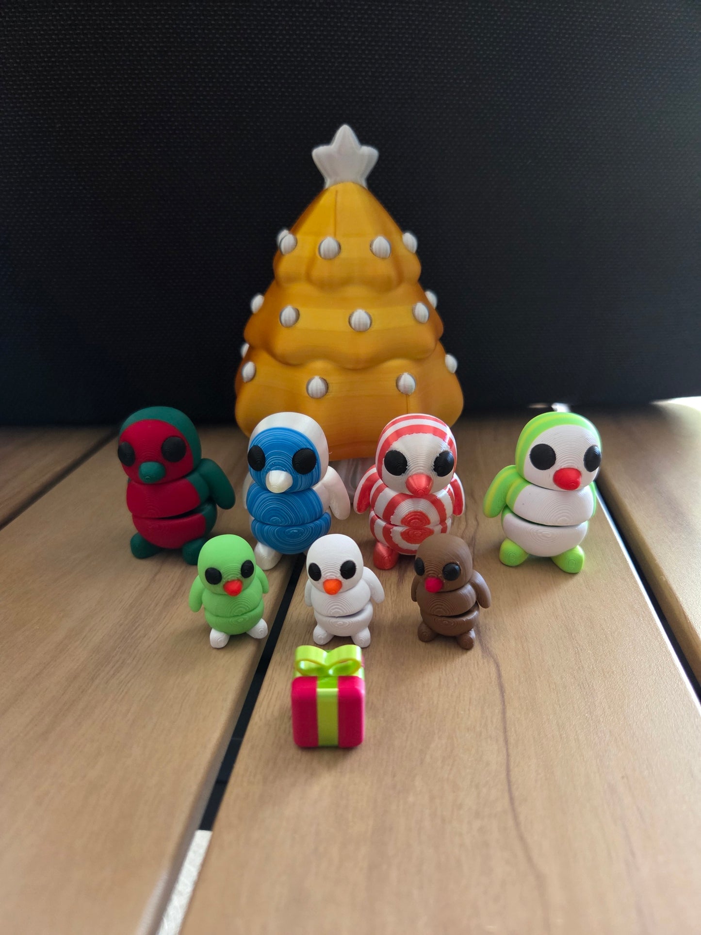 Penguin Packed Christmas Tree Container