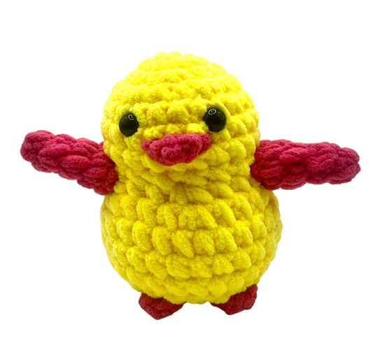 Handmade Penguin Plushie NEON YELLOW + HOT PINK