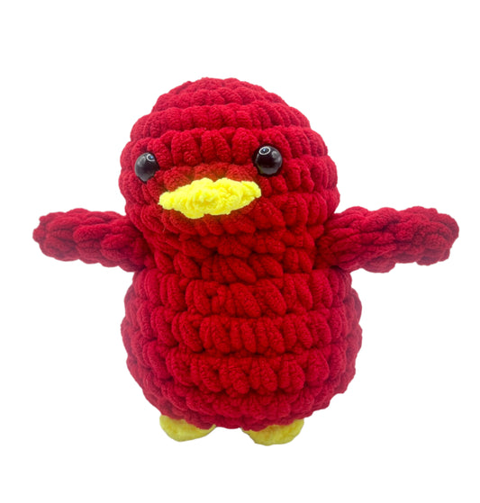Handmade Penguin Plushie RED