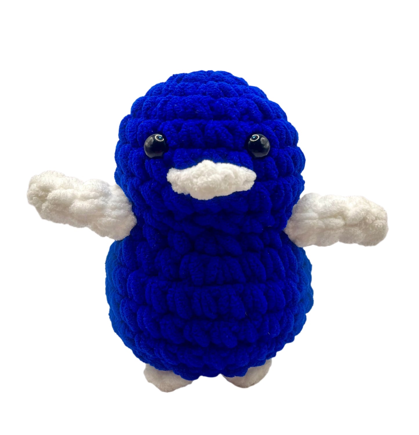 Handmade Penguin Plushie ELECTRIC BLUE + SNOW WHITE