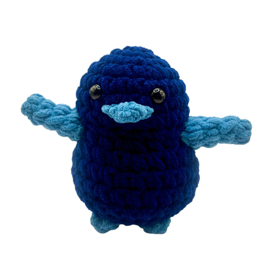 Handmade Penguin Plushie NAVY BLUE + STEEL BLUE