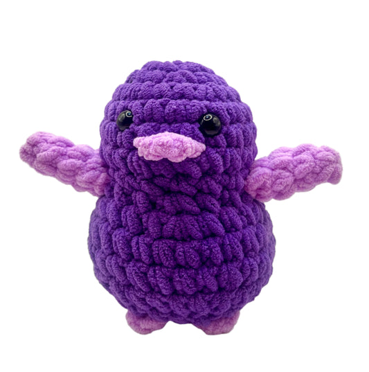 Handmade Penguin Plushie DEEP PURPLE + LILAC