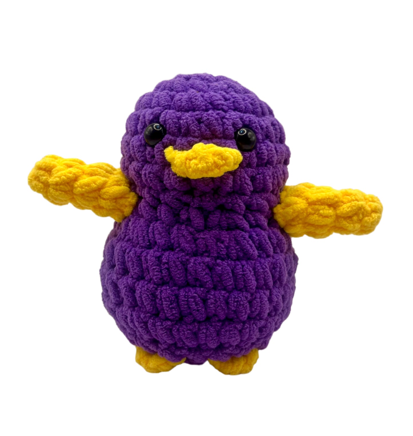 Handmade Penguin Plushie DEEP PURPLE + DARK YELLOW