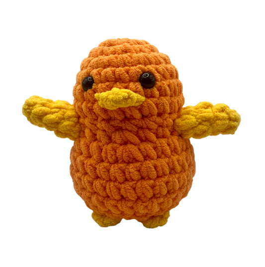 Handmade Penguin Plushie ORANGE + DARK YELLOW