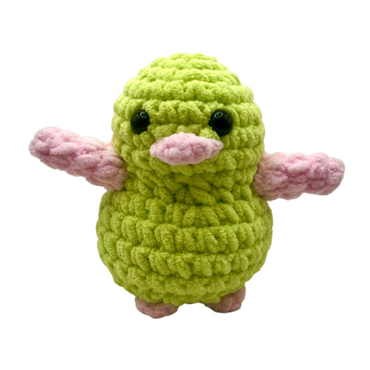 Handmade Penguin Plushie LIME GREEN + BABY PINK