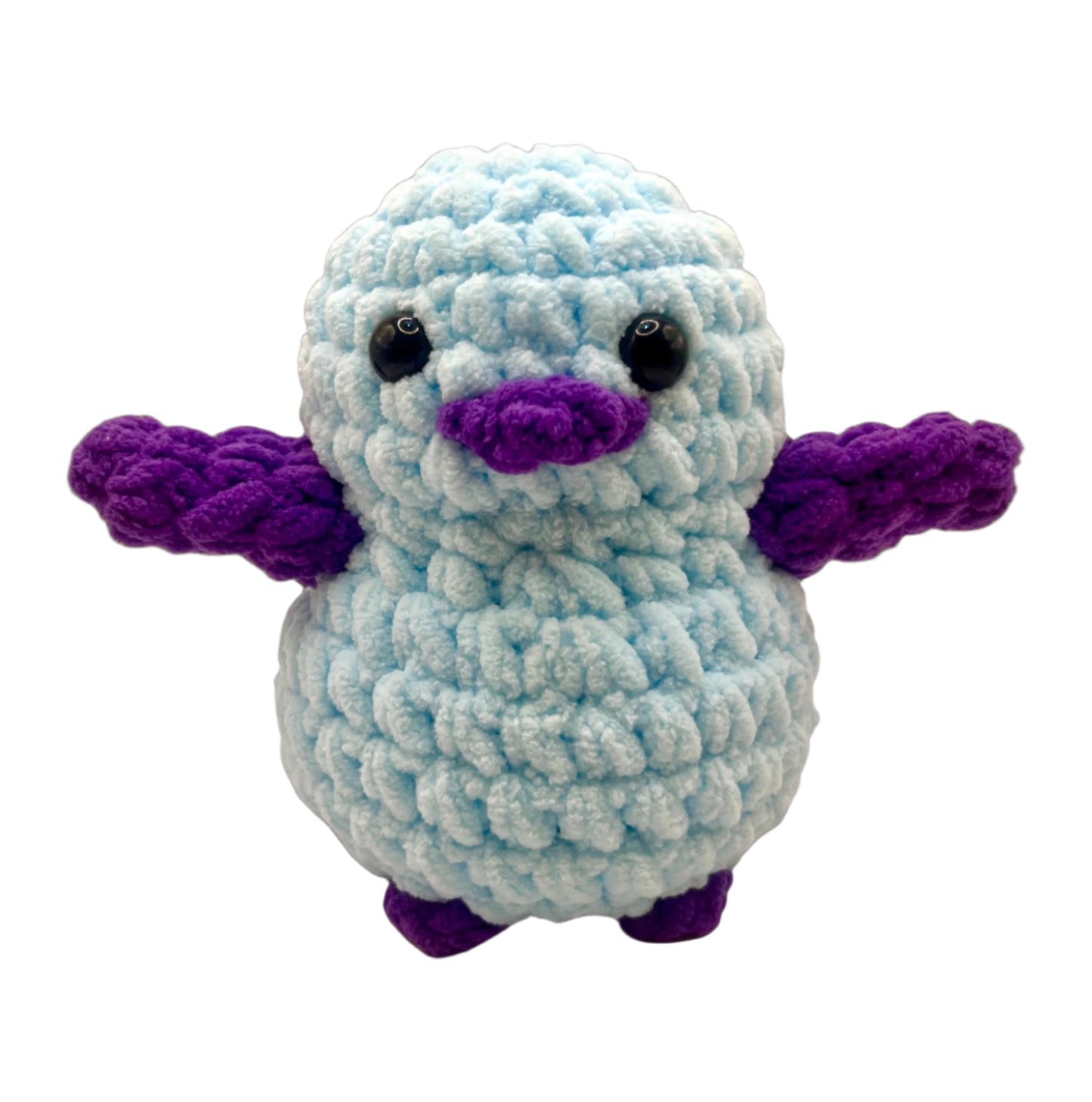 Handmade Penguin Plushie BABY BLUE + DEEP PURPLE
