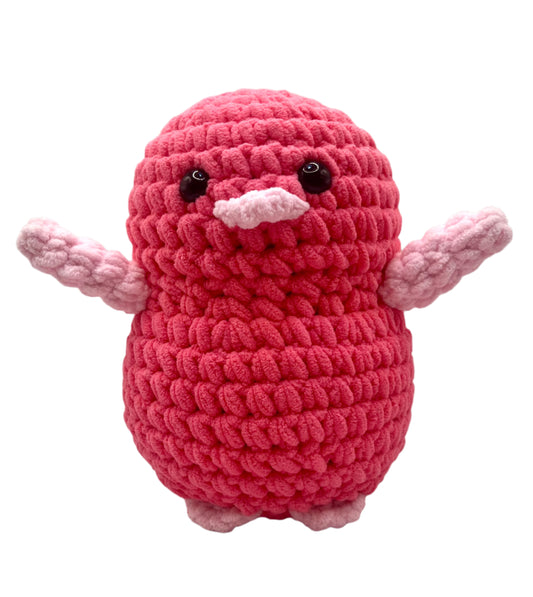Handmade Penguin Plushie ROSE PINK + BABY PINK