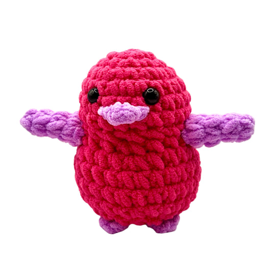 Handmade Penguin Plushie HOT PINK + LILAC