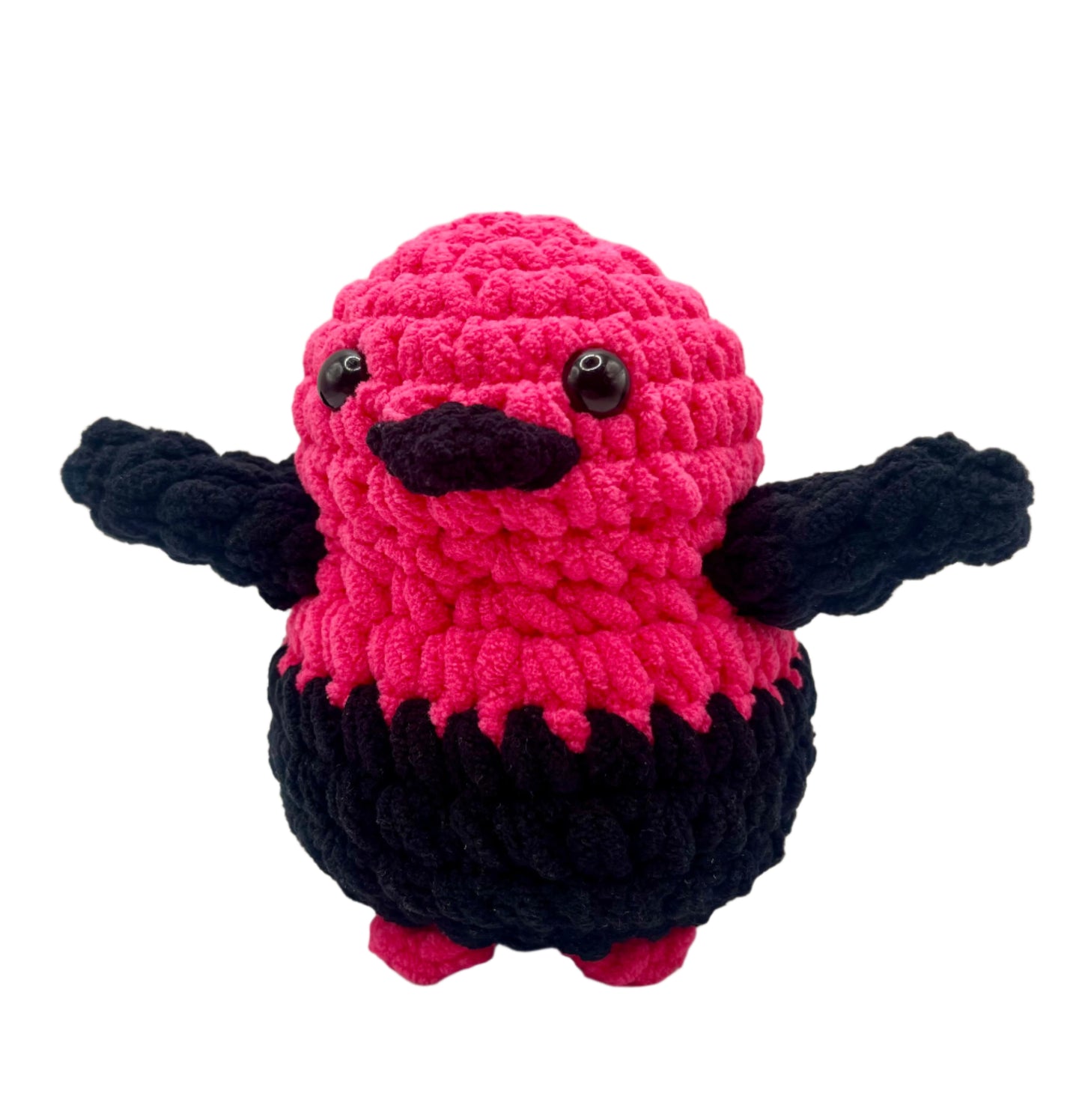 Handmade Penguin Plushie HOT PINK + BLACK