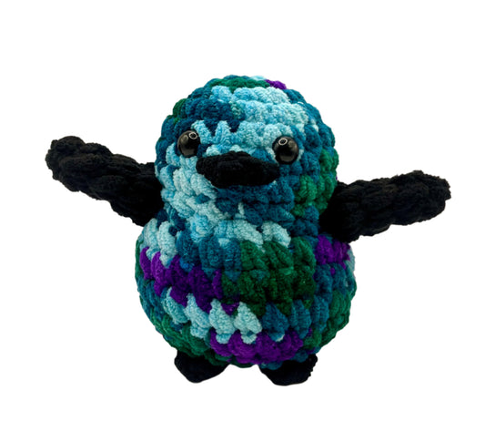 Handmade Penguin Plushie UNDER THE SEA + BLACK