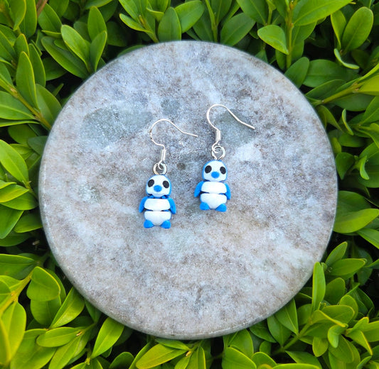 Cutie Pie Penguin Earrings ICY BLUE