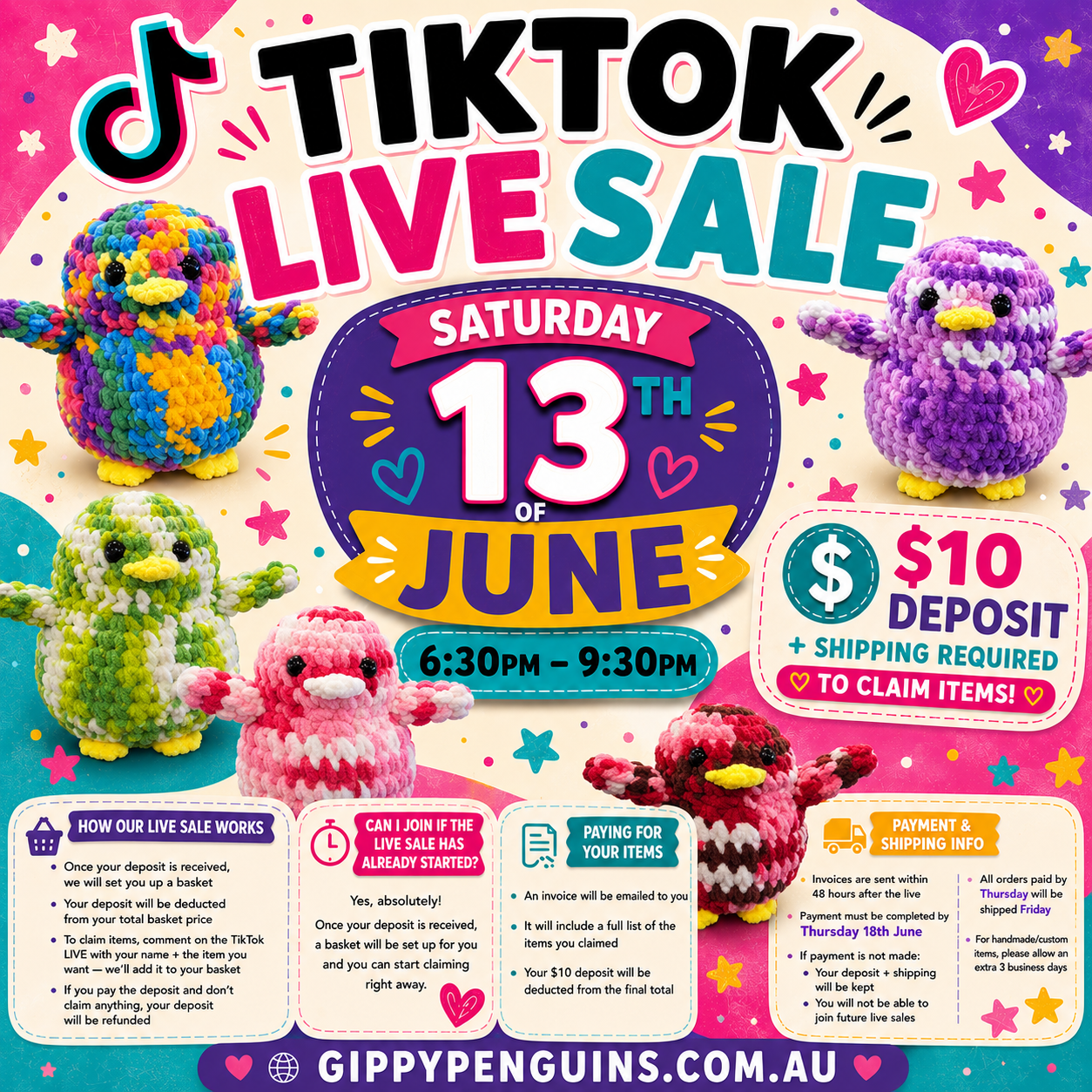 TIKTOK LIVE SALE DEPOSIT JUNE 13th