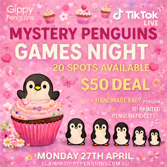 MYSTERY PENGUINS GAMES NIGHT - MOTHER'S DAY THEME BOX 1