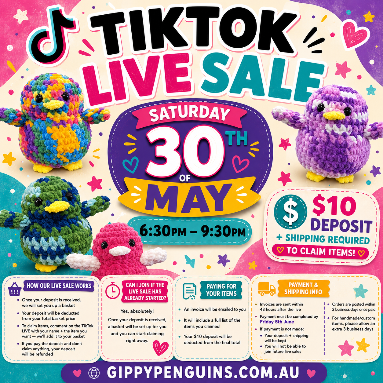 TIKTOK LIVE SALE DEPOSIT MAY 30th