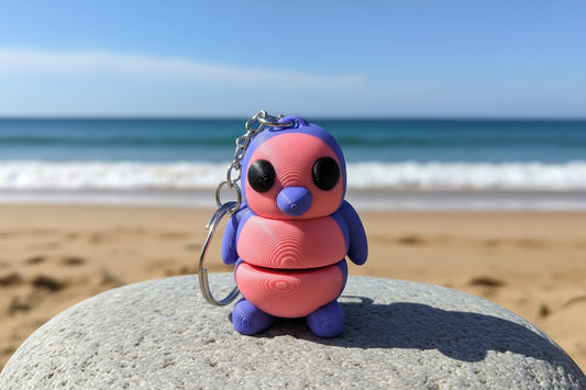 3D Fidget Penguin Keychains BUBBLEGUM
