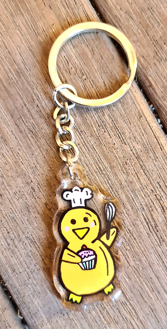 Hand-Drawn Acrylic Penguin Keychains CHEF PENGY