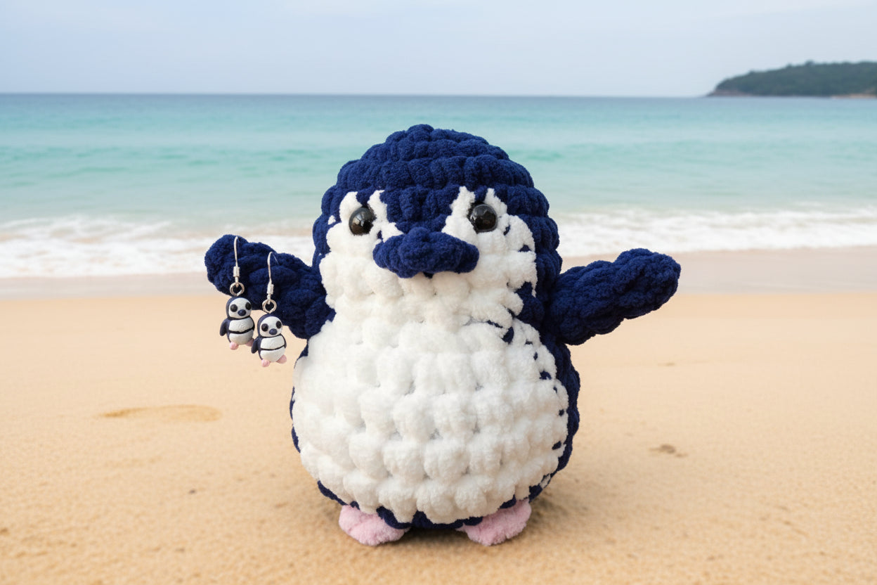 Matching Set Tummy Penguin + Earrings FAIRY PENGUIN