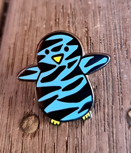 Hand-Drawn Hard Enamel Penguin Pins LIGHT BLUE