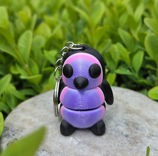 3D Fidget Penguin Keychains PURPLE MOON