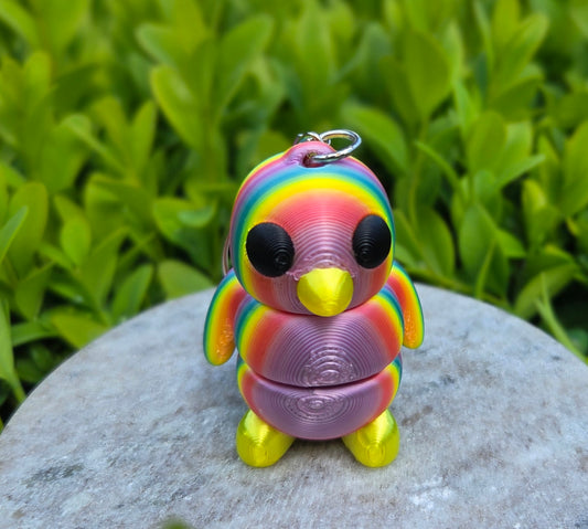 3D Fidget Penguin Keychains RAINBOW