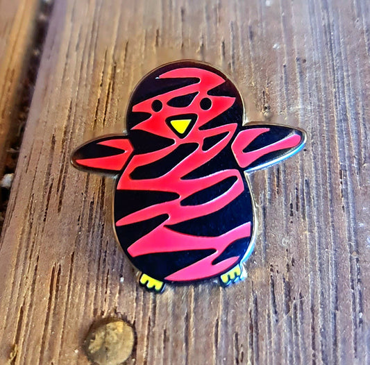 Hand-Drawn Hard Enamel Penguin Pins RED
