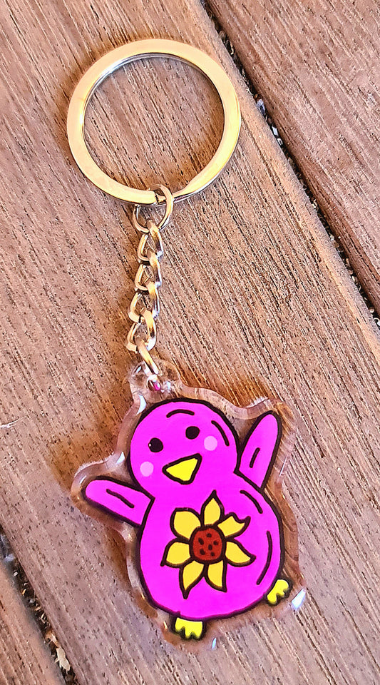 Hand-Drawn Acrylic Penguin Keychains SUNFLOWER PENGY