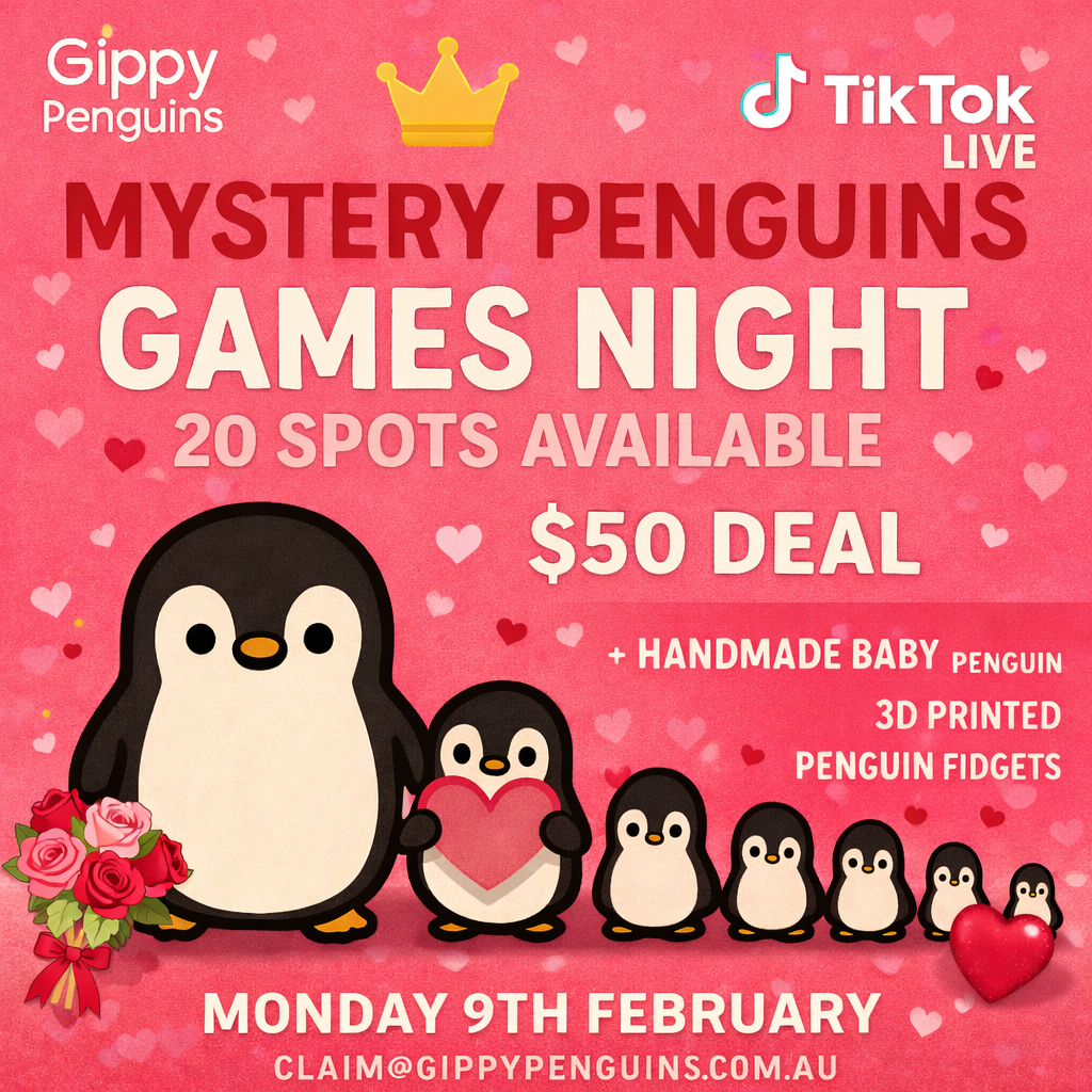 MYSTERY PENGUINS GAMES NIGHT - VALENTINES DAY THEME BOX 2