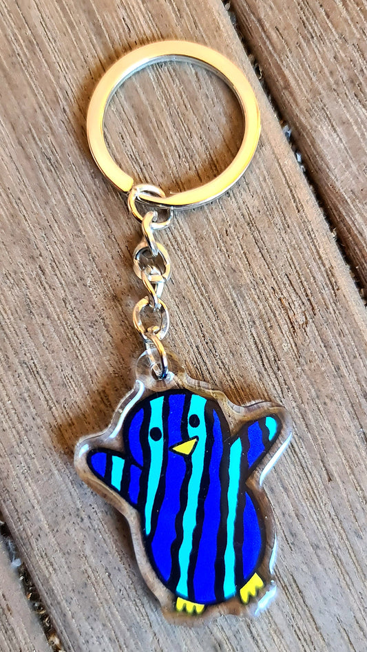 Hand-Drawn Acrylic Penguin Keychains WAVE PENGY